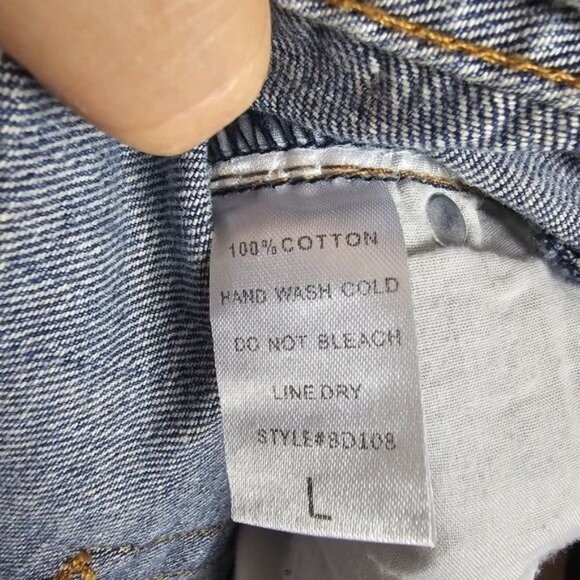 Blank Paige Cotton Jeans Sz L Tapered Leg Distressed Denim Casual High Waist - Picture 7 of 7